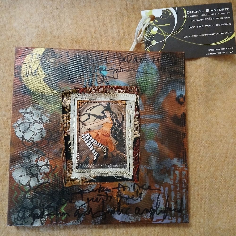 Goth Witchy Artistic Canvas with Multicolor Design Wall Decor